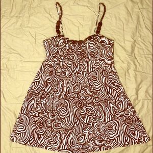 Rampage Brown & Cream Dress w/ Built in Bra LARGE